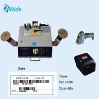 SMD reel tape components counter with bar code printer and scanner